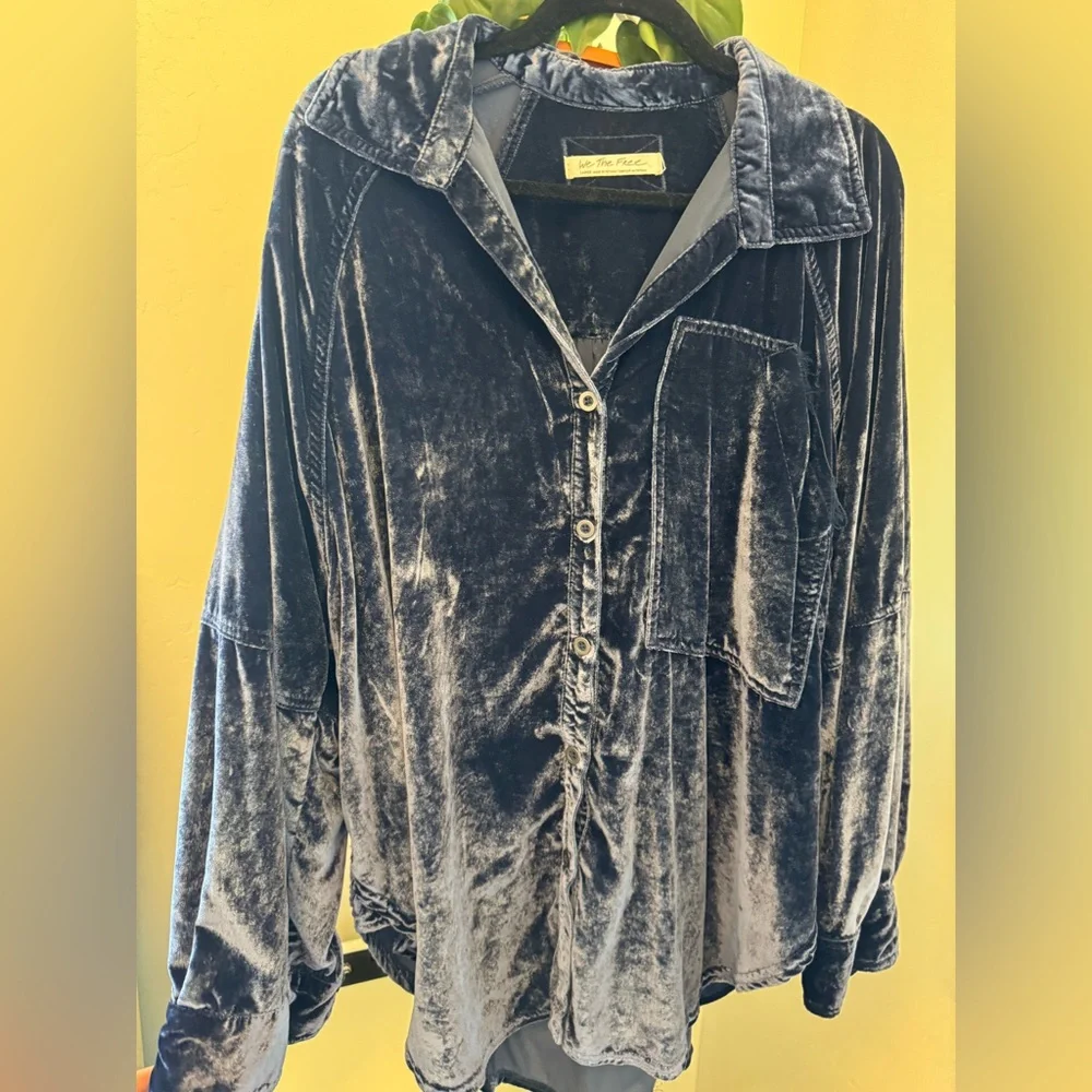 NEW!! Free People We The Free - Night Skies Velvet Top - Picture 7 of 14